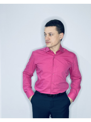 Рубашка приталенная фуксия