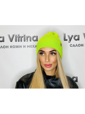 Шапка вязаная салатовый